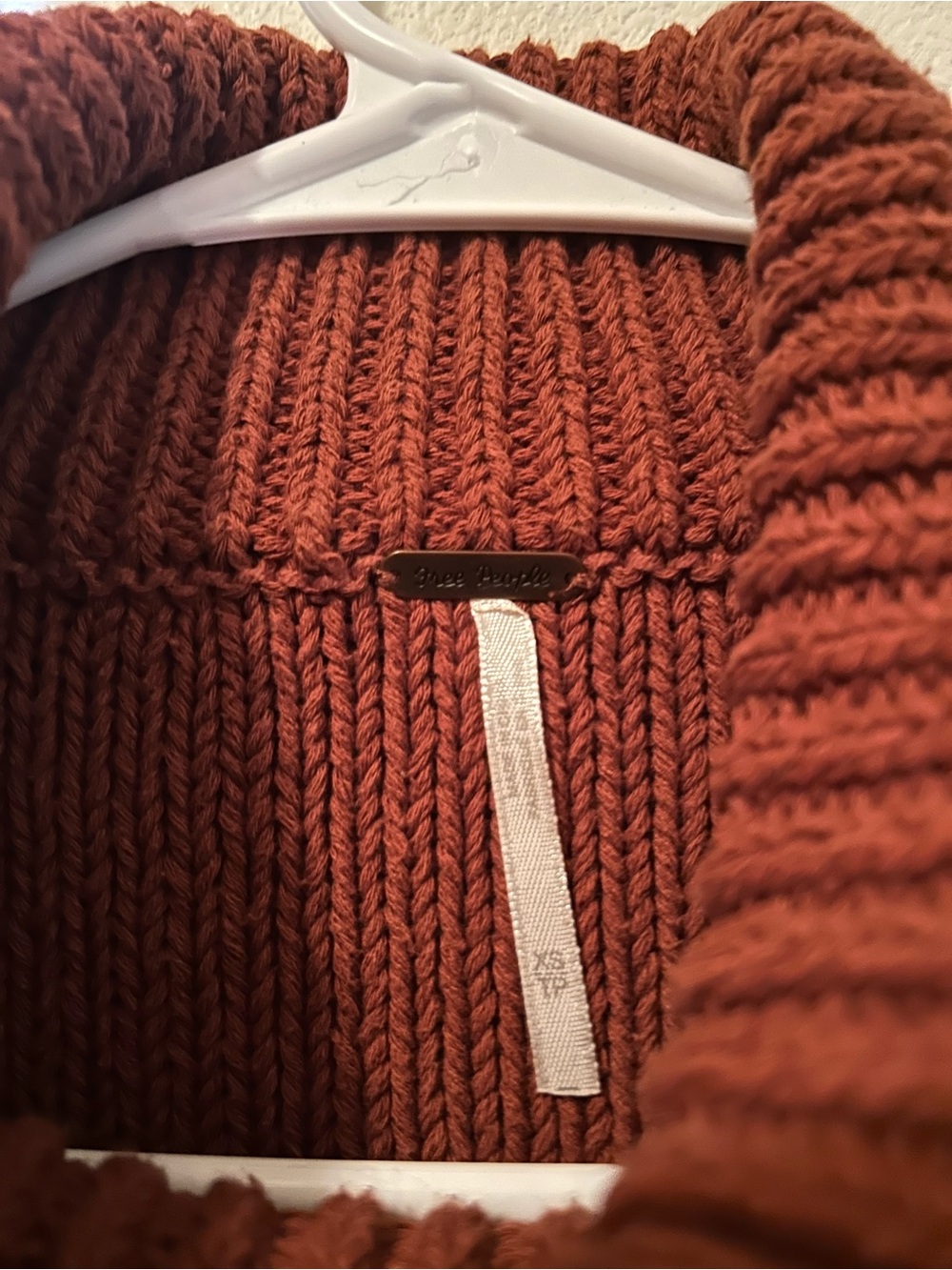 Free People Cropped Turtleneck Sweater - Rust